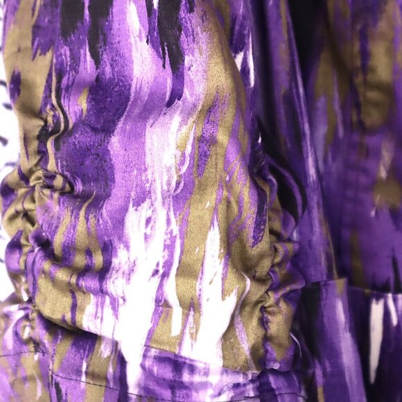 BRUSHSTROKE JACKET 2/12 Chico's Purple Warm Grey Yellow Spring Summer Office - Picture 3 of 8